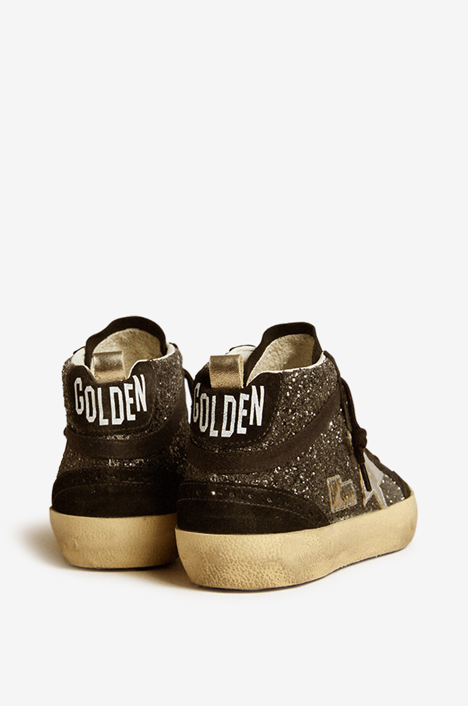 GOLDEN GOOSE Baskets montantes à paillettes Mit Star Femme NOIR 3