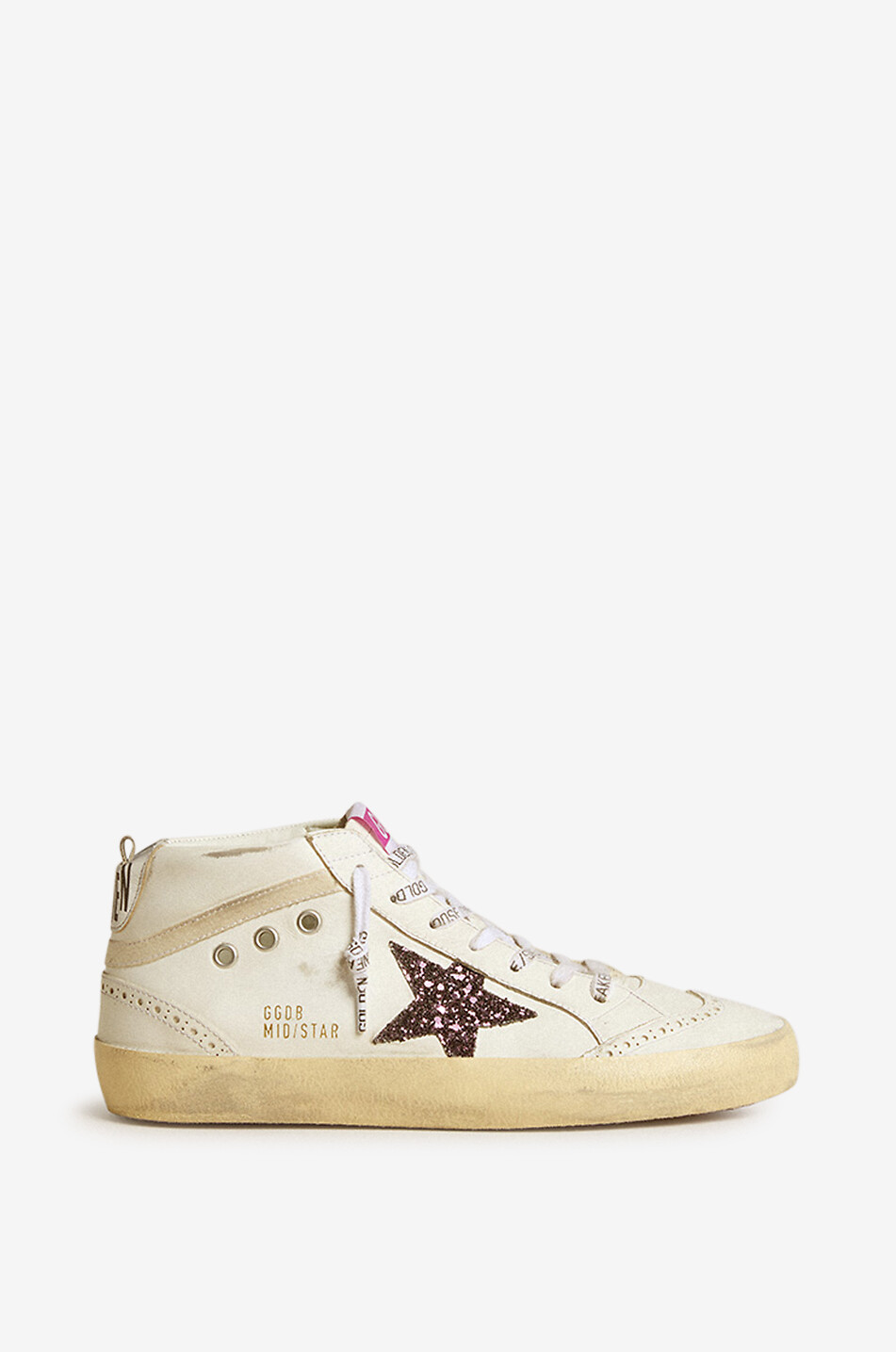 Hohe Leder- und Glitter-Sneakers Mid Star
