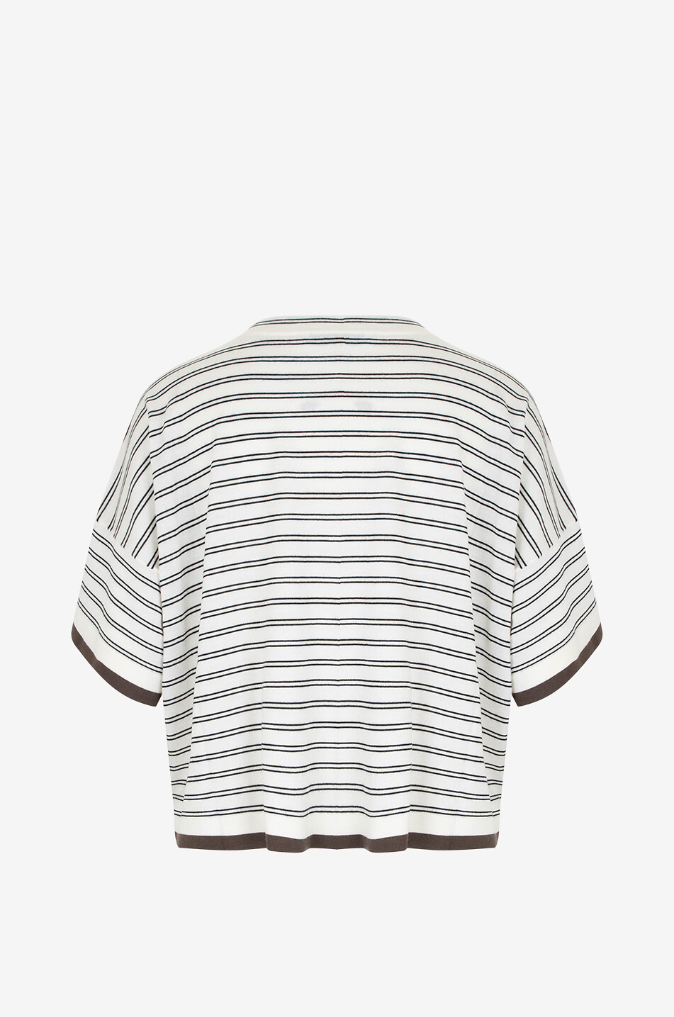 BRUNELLO CUCINELLI Pull fin boxy rayé en laine et cachemire Femme MULTICOLORE 2