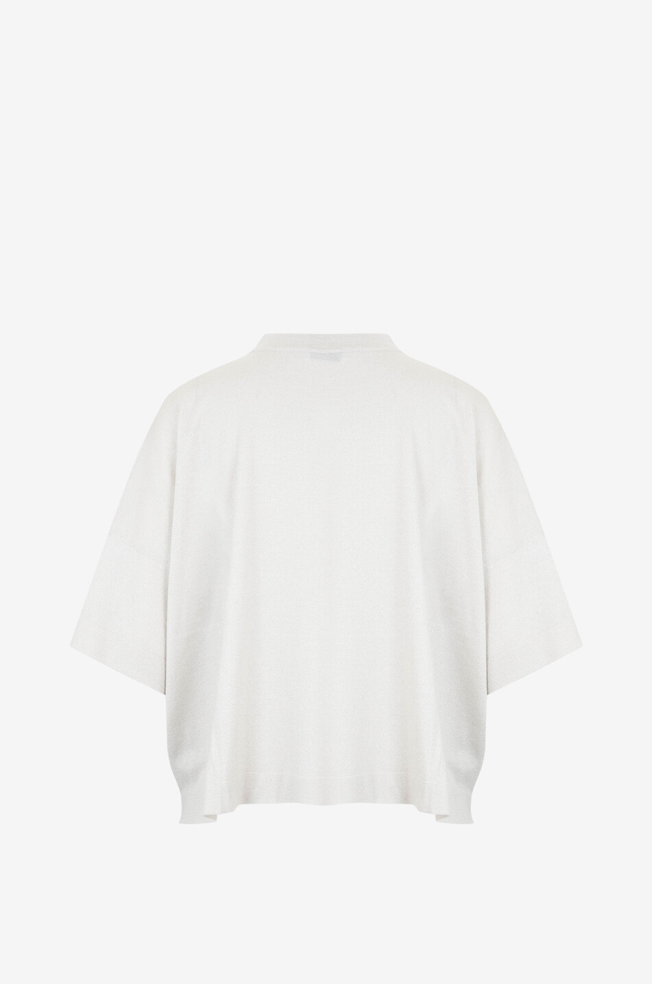 BRUNELLO CUCINELLI Short-sleeved sparkling cashmere boxy fine-gauge jumper Women WHITE 2