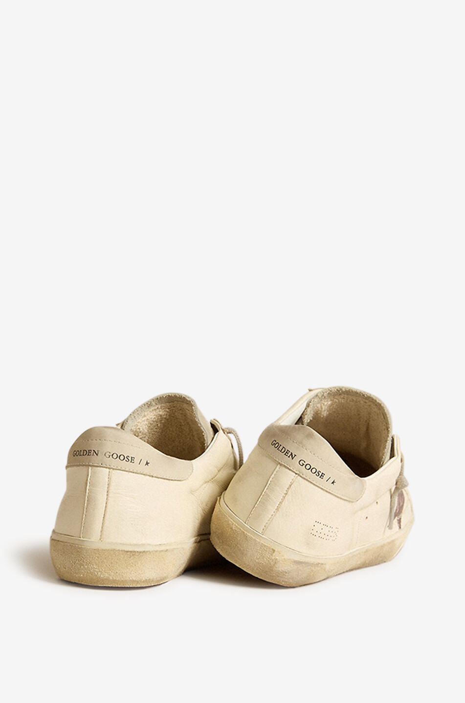 GOLDEN GOOSE Niedrige Schnürsneakers aus Nappaleder mit Stern-Print Super-Star Herren CREMEFARBEN 6