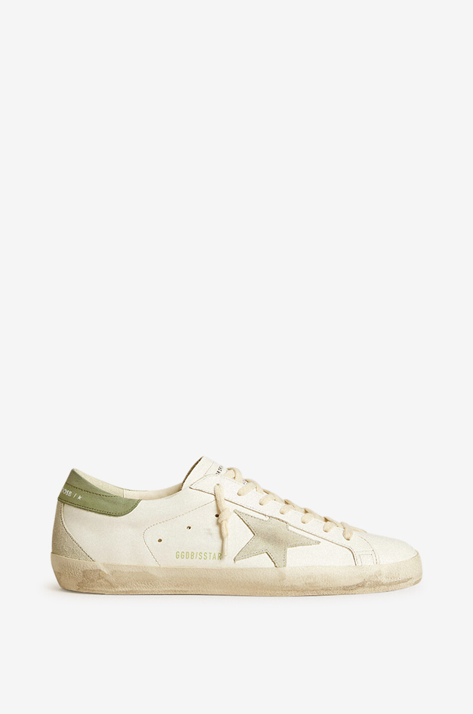 Super-Star low-top lace-up distressed smooth leather sneakers