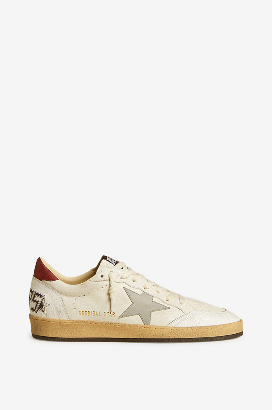 GOLDEN GOOSE Ball Star distressed nappa leather low-top sneakers Men EGGSHELL 1