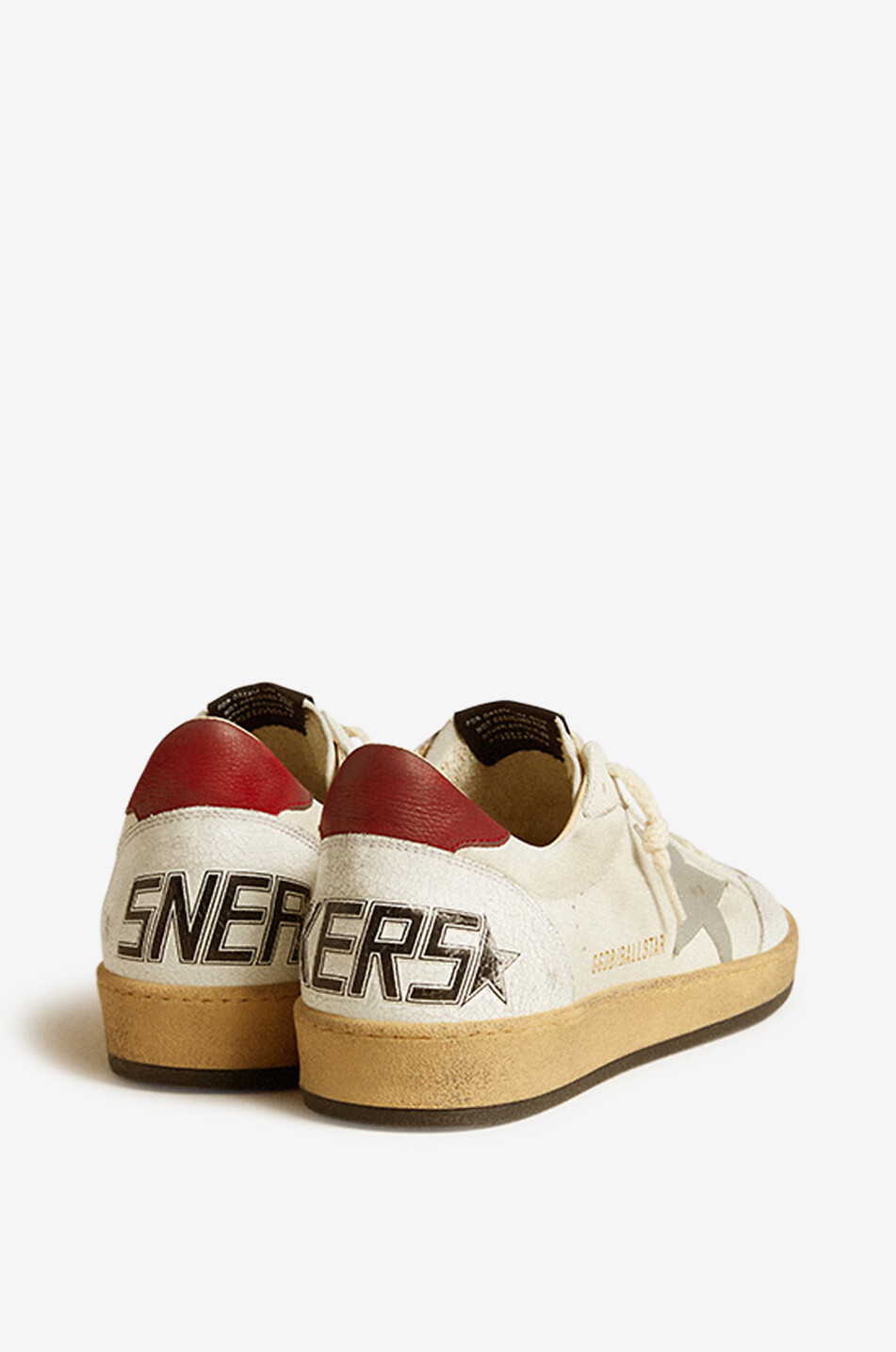 GOLDEN GOOSE Ball Star distressed nappa leather low-top sneakers Men EGGSHELL 3