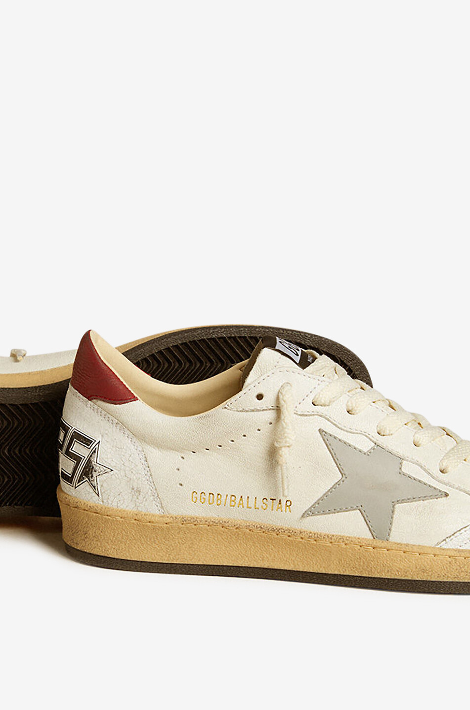 GOLDEN GOOSE Ball Star distressed nappa leather low-top sneakers Men EGGSHELL 4