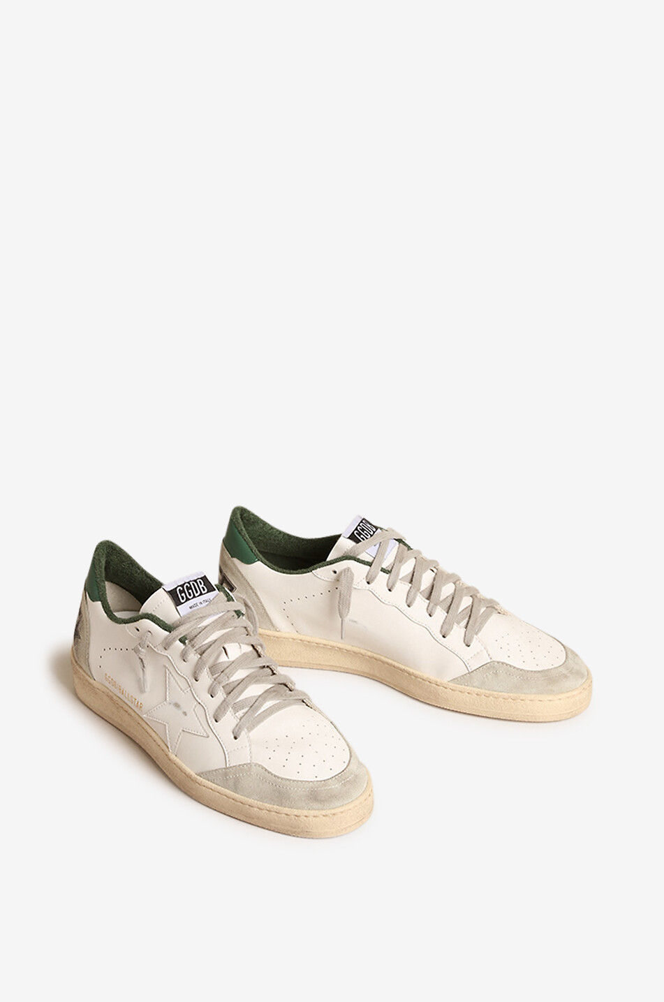 GOLDEN GOOSE Kunstleder- und Wildledersneakers Ball Star Herren WEISS 6