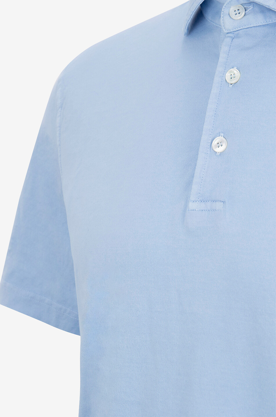 FEDELI Polo à manches courtes en coton Zero Homme BLEU CLAIR 3