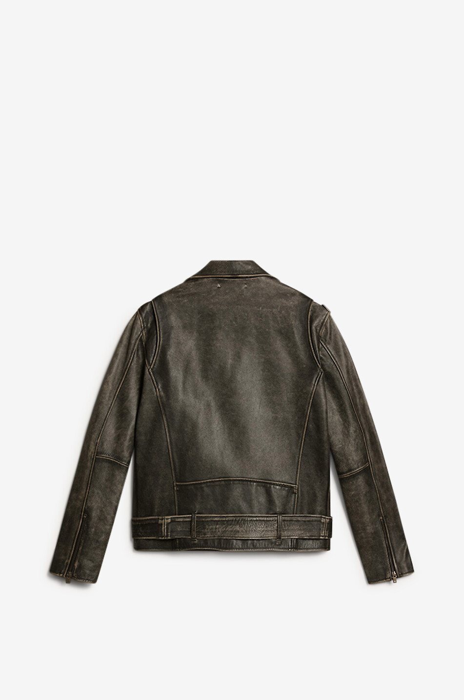 GOLDEN GOOSE Bikerjacke aus Leder im Used-Look Herren BLACK 5