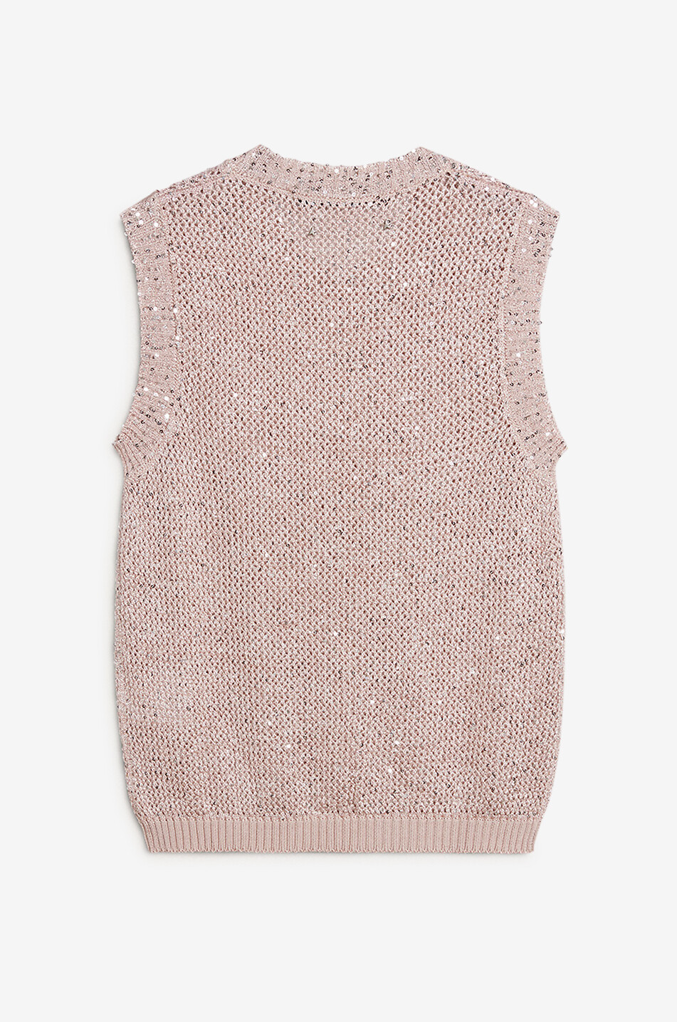 Sequin-adorned sleeveless knit jumper