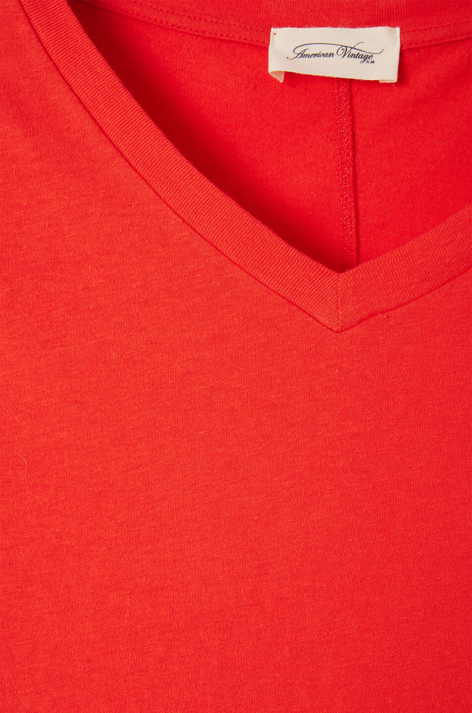 AMERICAN VINTAGE T-shirt à manches courtes et col V Gamipy Femme ROUGE 2