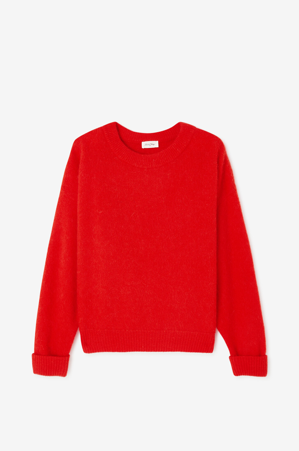 AMERICAN VINTAGE Pull à col rond en laine d'alpaga et laine Vitow Femme ROUGE 1