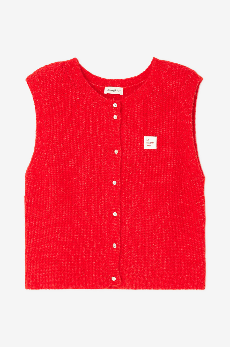 AMERICAN VINTAGE Geknöpfte Strick-Weste ohne Ärmel East Damen ROT 1