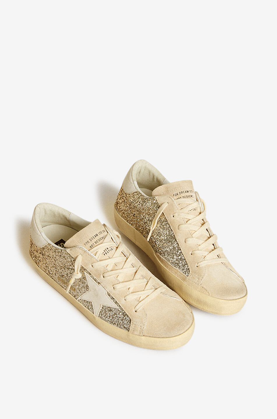 GOLDEN GOOSE Super-Star Classic low-top glitter and suede sneakers Women [akeneo-beigefonce] 5