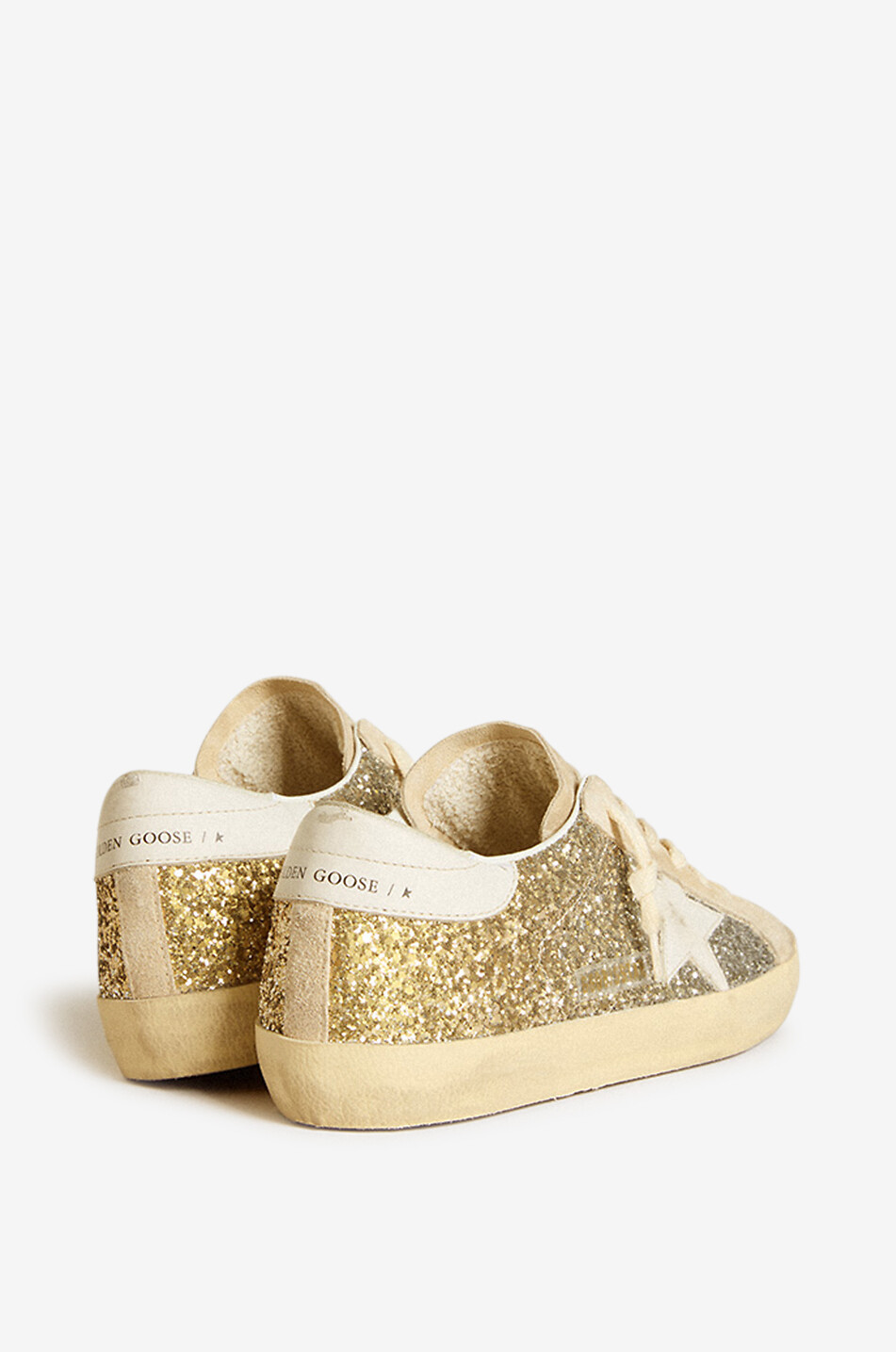 GOLDEN GOOSE Super-Star Classic low-top glitter and suede sneakers Women [akeneo-beigefonce] 6