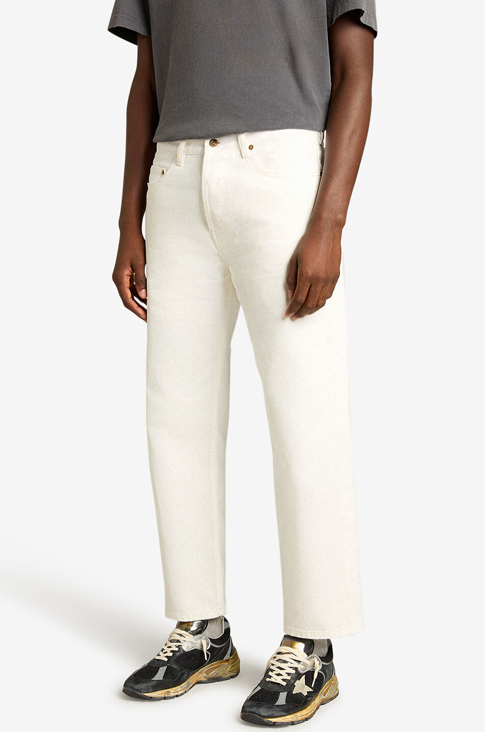 GOLDEN GOOSE Jeans mit geradem Bein aus Baumwolle Herren WEISS 2