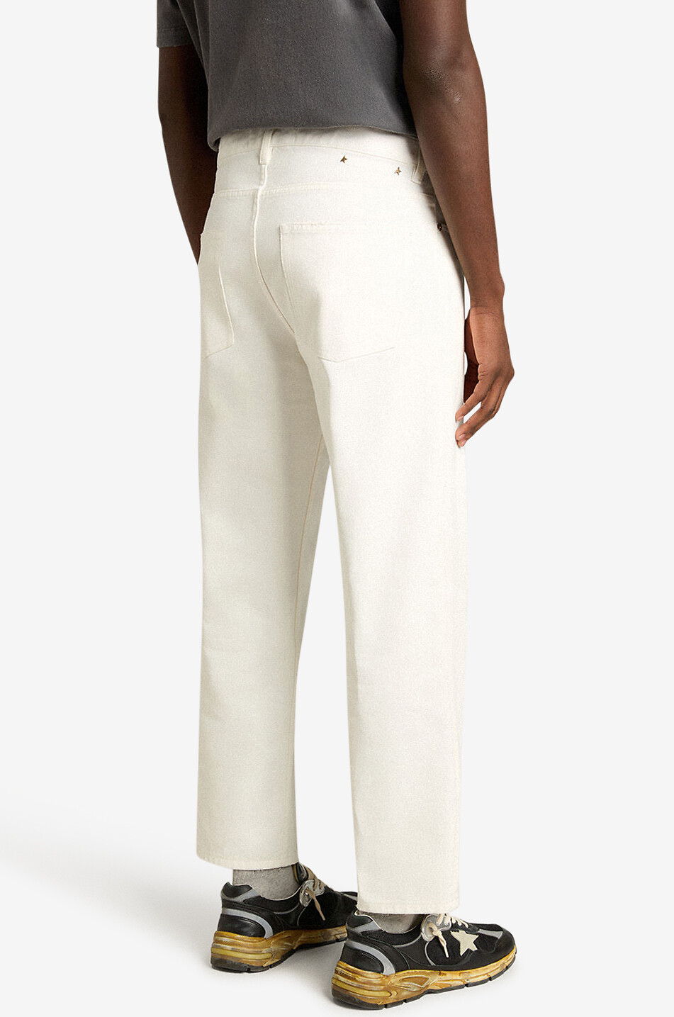 GOLDEN GOOSE Jeans mit geradem Bein aus Baumwolle Herren WEISS 3