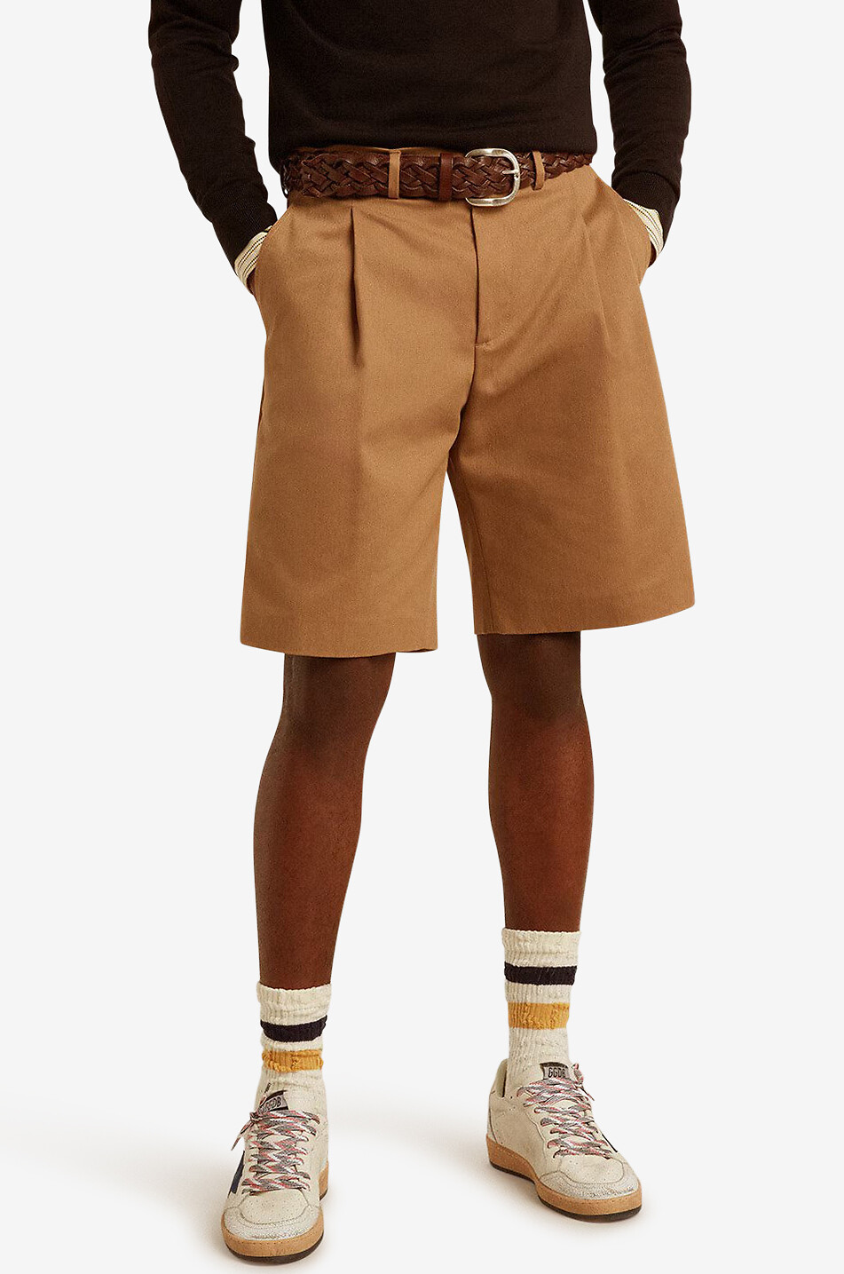 GOLDEN GOOSE Dato cotton blend Bermuda shorts Men BEIGE 2