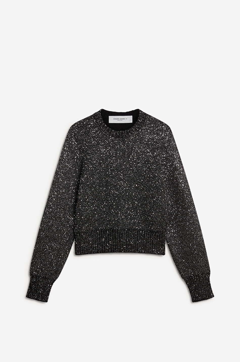 GOLDEN GOOSE Pull à col rond scintillant Journey Femme NOIR 1