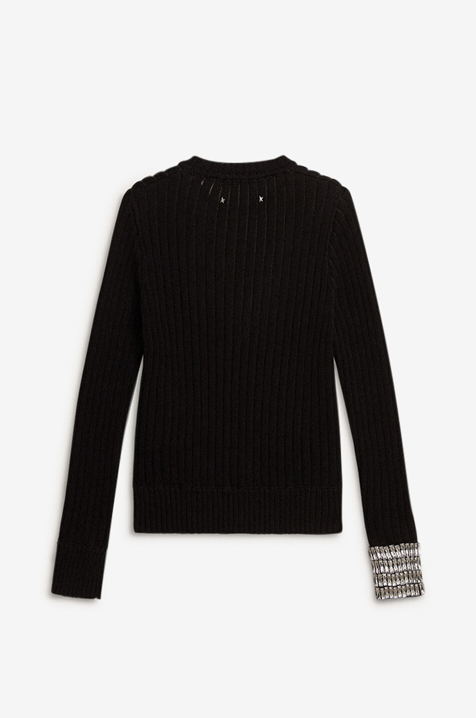 GOLDEN GOOSE Pullover mit Rundhalsausschnitt aus Baumwolle mit Kristallen Journey Damen SCHWARZ 2