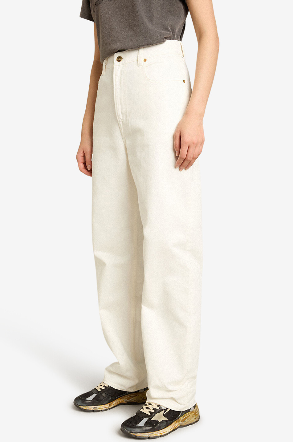 GOLDEN GOOSE Kim Long Leg Bull Over relaxed jeans Women EGGSHELL 2
