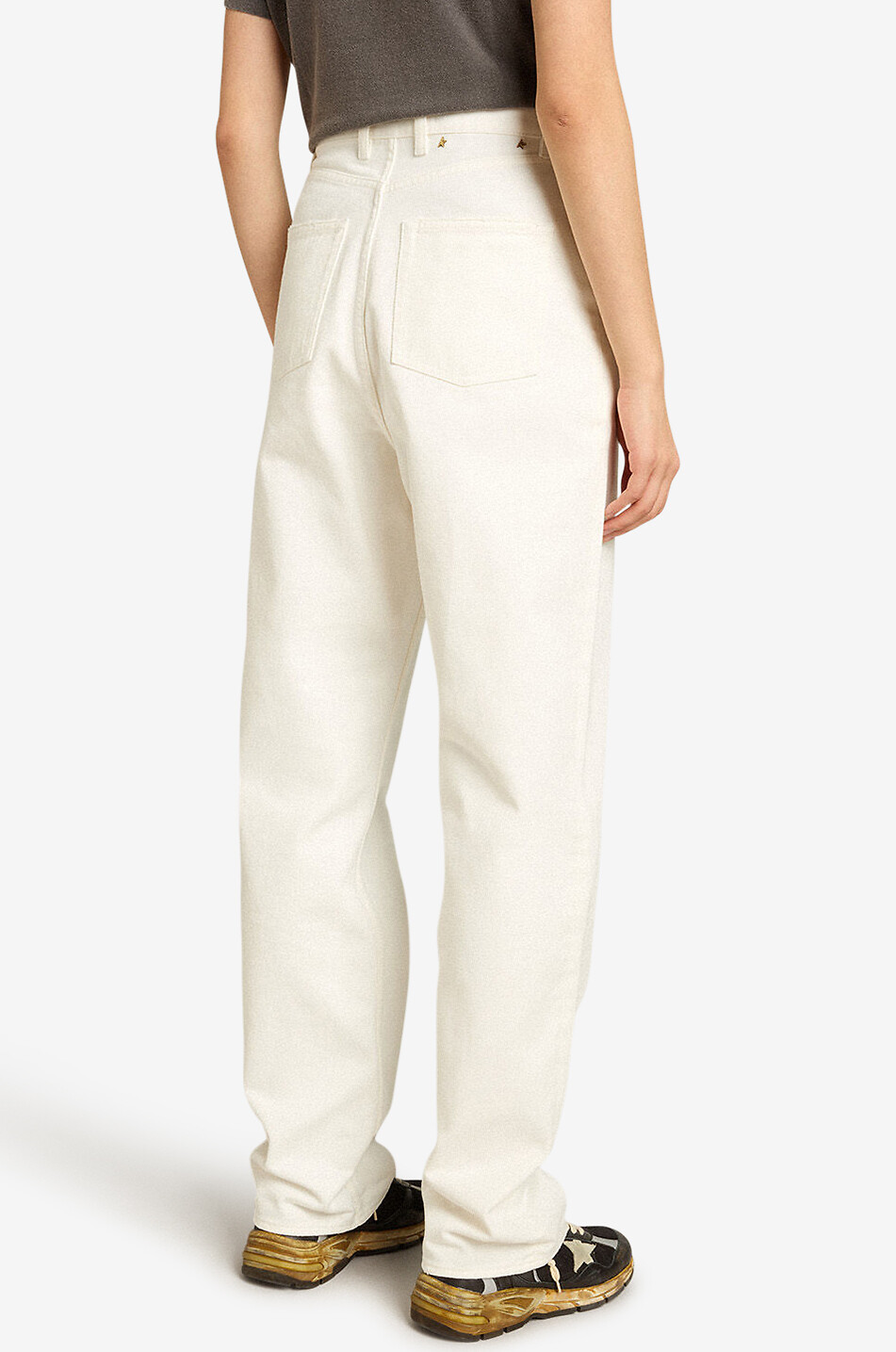 GOLDEN GOOSE Kim Long Leg Bull Over relaxed jeans Women EGGSHELL 3