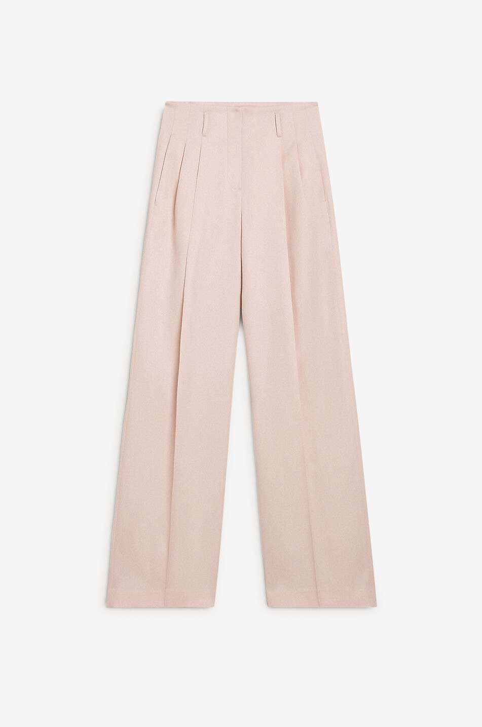GOLDEN GOOSE Pantalon large à pinces en laine Flavia Femme ROSE 1