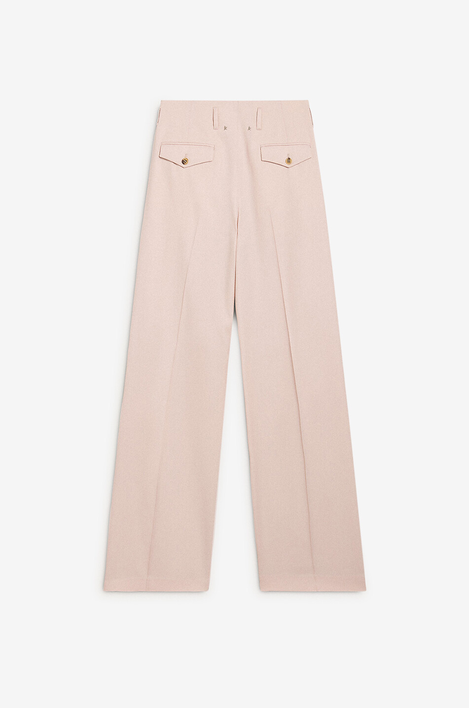 GOLDEN GOOSE Pantalon large à pinces en laine Flavia Femme ROSE 5
