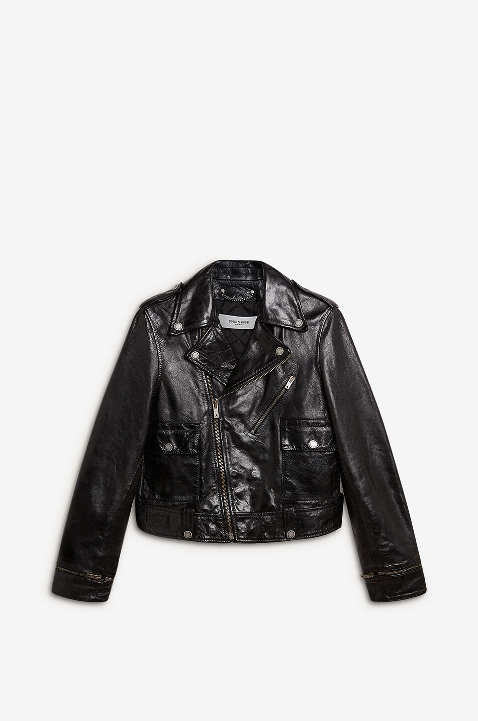 GOLDEN GOOSE Boxy-Bikerjacke aus Leder Journey Nevada Damen SCHWARZ 2