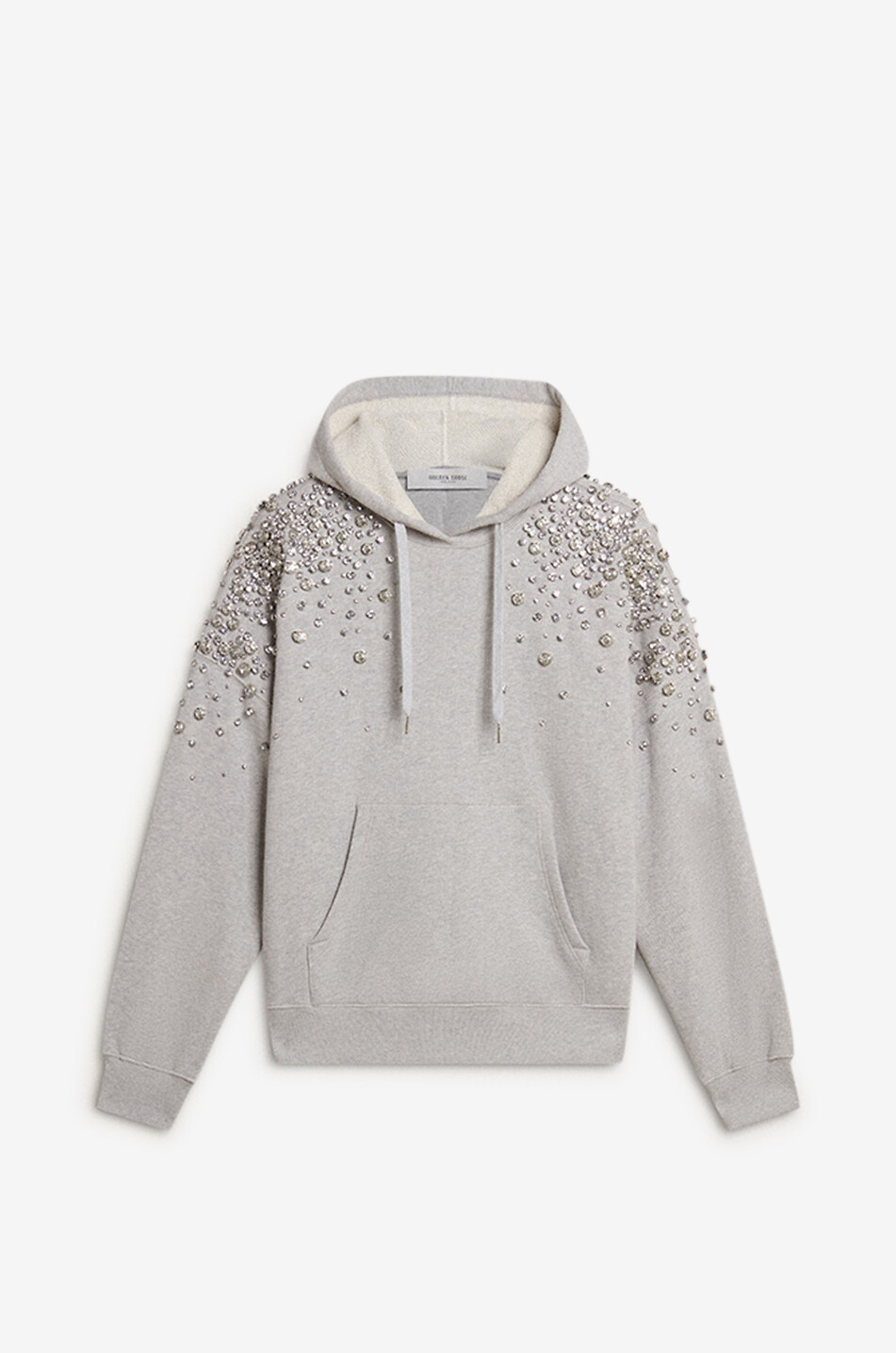 GOLDEN GOOSE Sweat-shirt à capuche chiné orné de cristaux Melissa Haus Homme GRIS 1