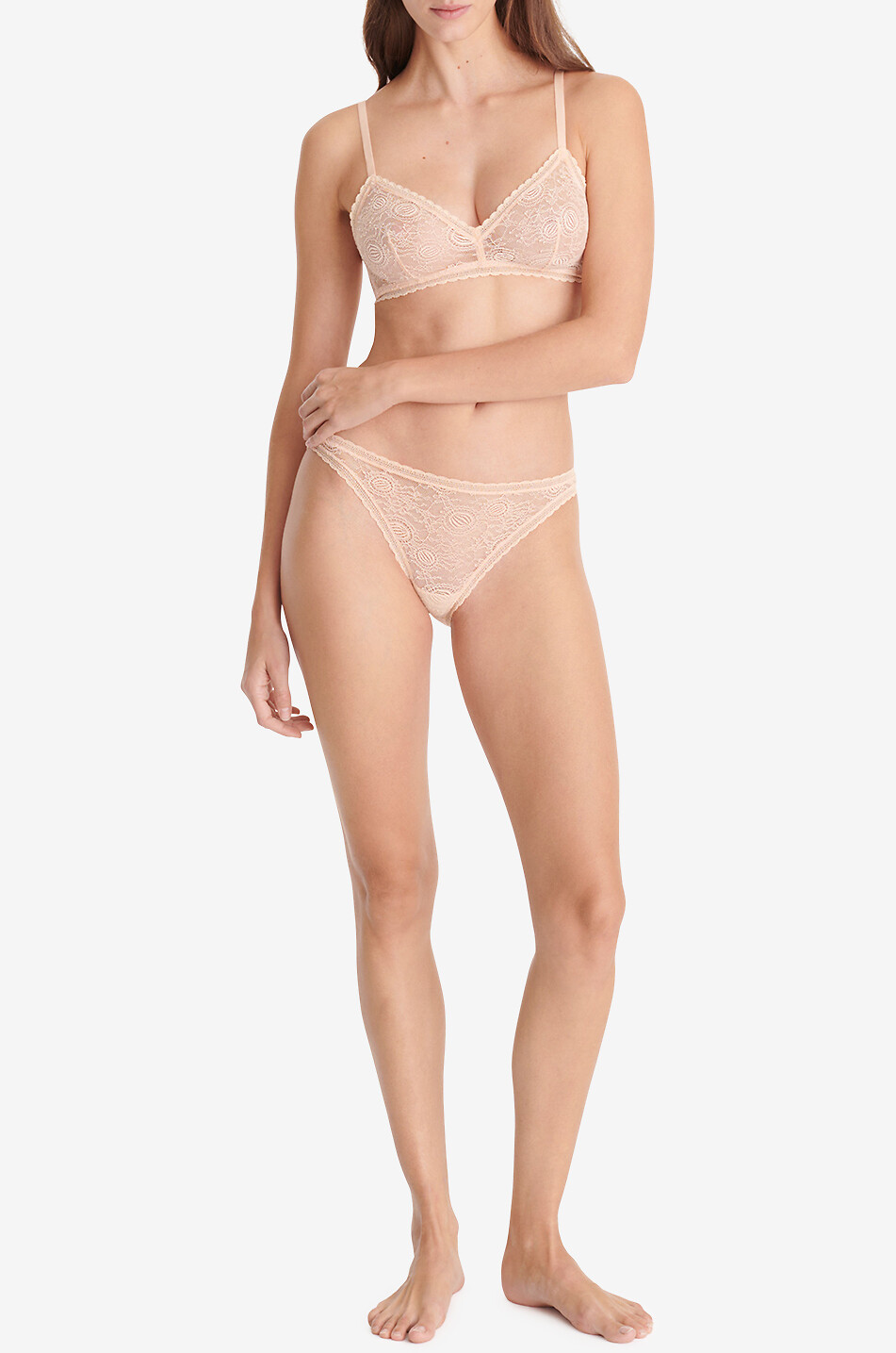 ERES Culotte fine en dentelle Agate Femme ROSE CLAIR 5