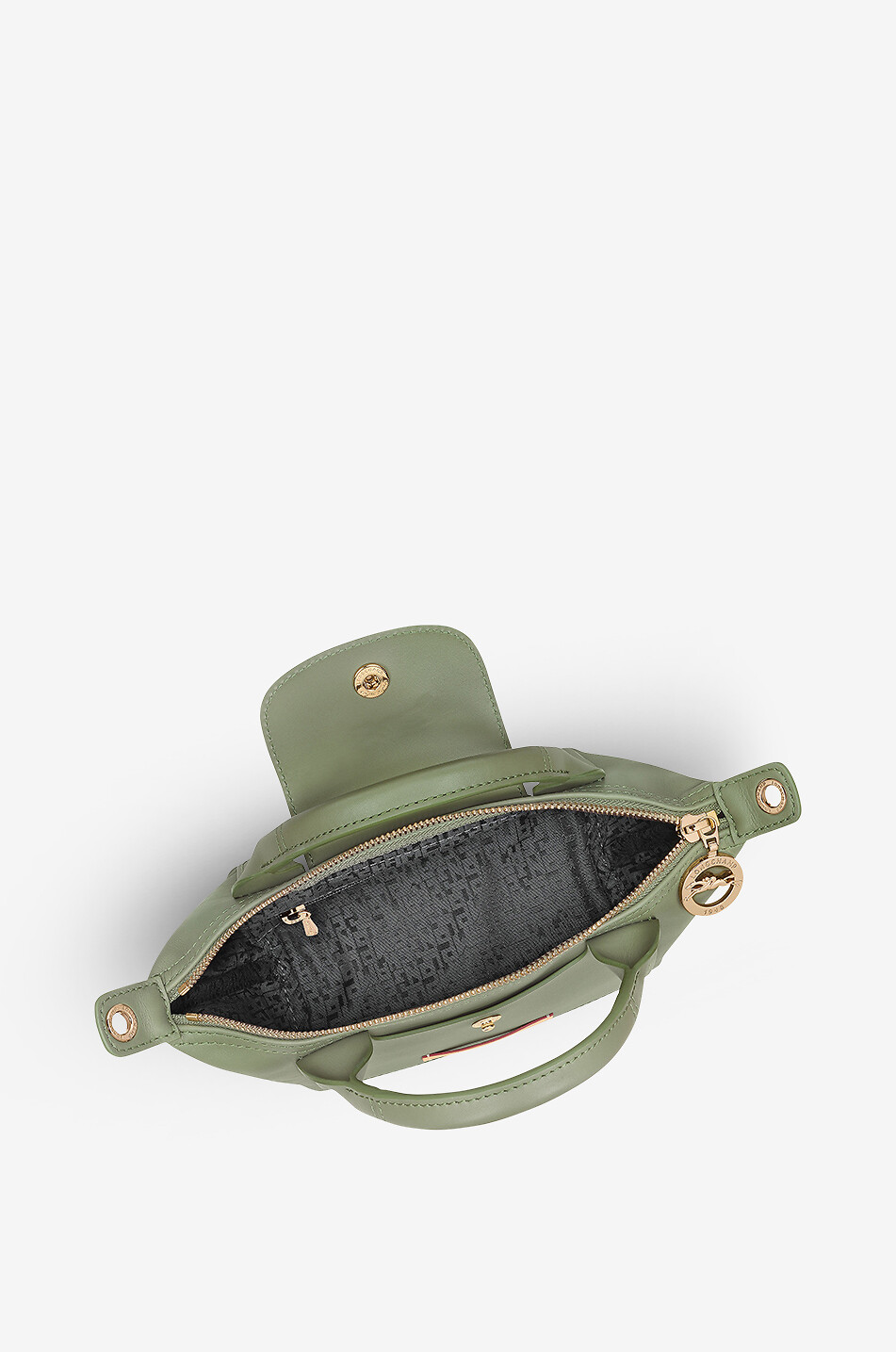 LONGCHAMP Le Pliage Extra XS calfskin handbag Women GREEN 4