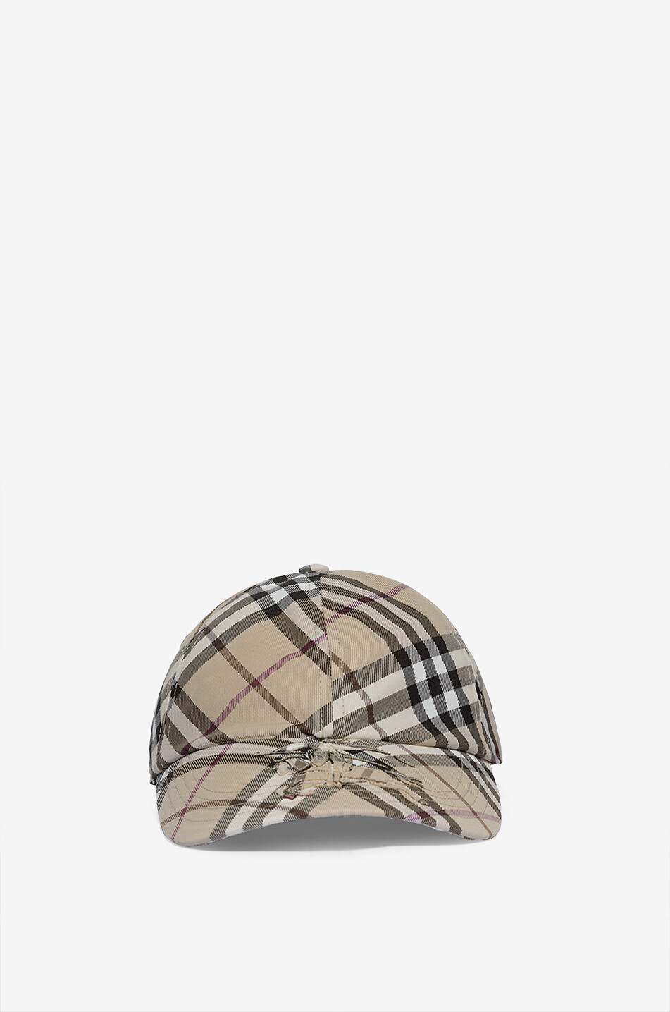 BURBERRY Casquette de baseball en gabardine Check Alabaster Femme MULTICOLORE 1