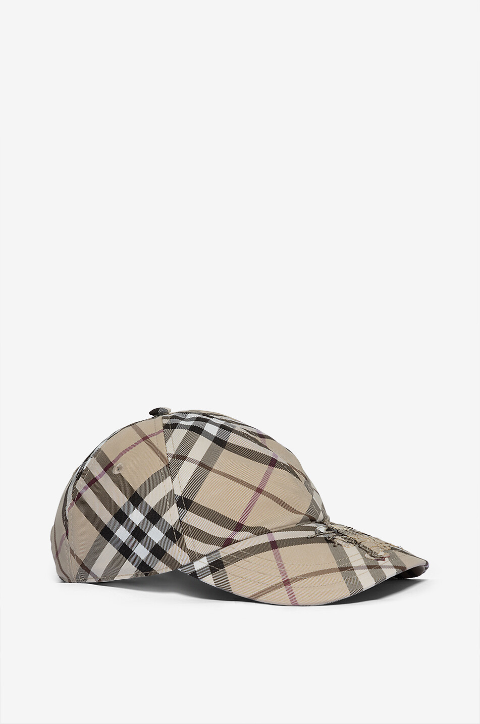 BURBERRY Casquette de baseball en gabardine Check Alabaster Femme MULTICOLORE 2