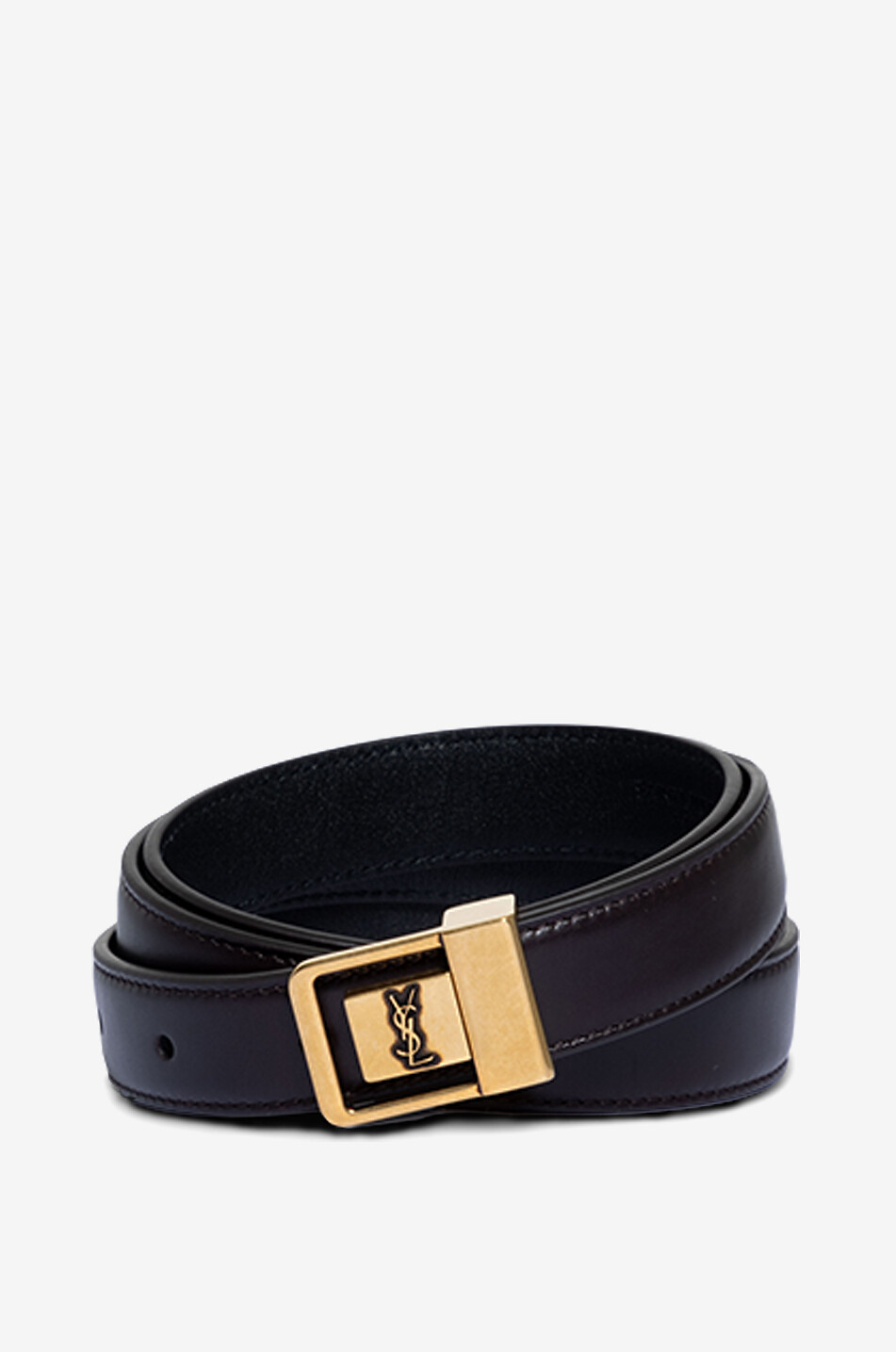 SAINT LAURENT PARIS La 66 fine smooth leather belt - 20 mm Women BROWN 1
