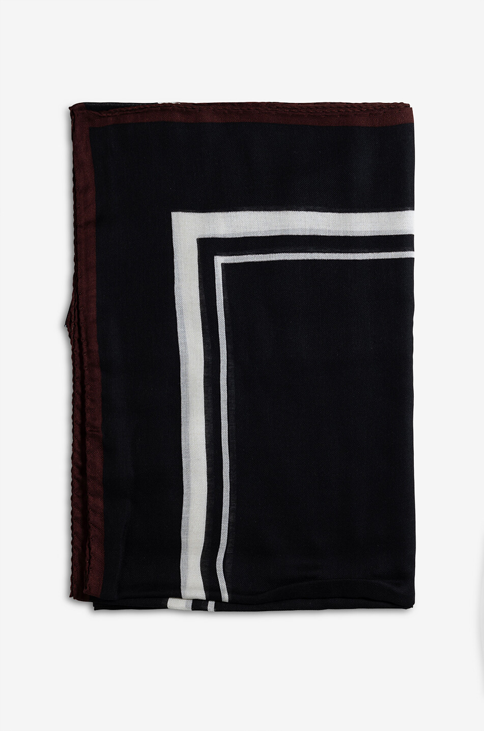 SAINT LAURENT PARIS Grand foulard carré en modal et cachemire Leo Cassandre Femme NOIR 1