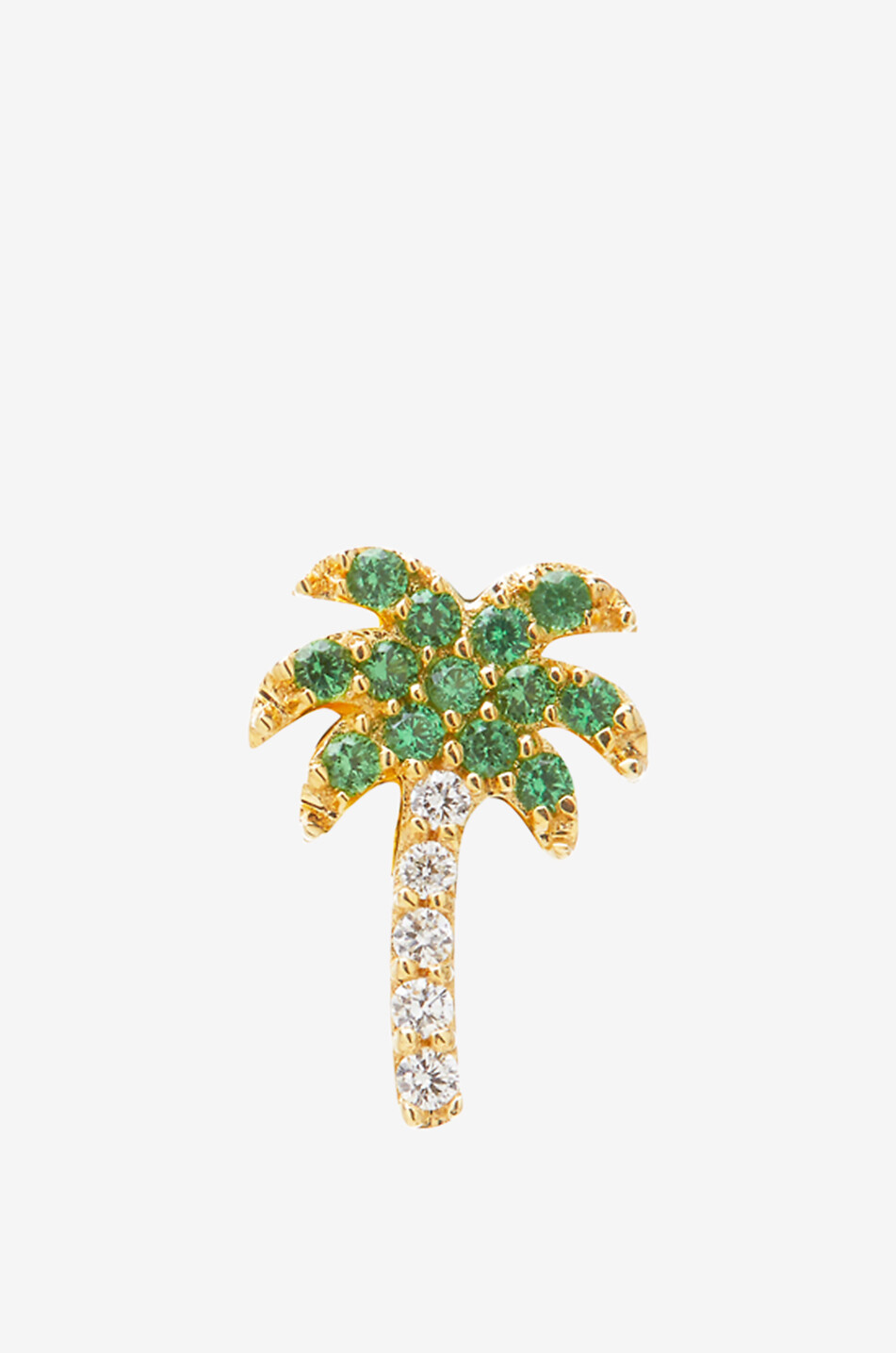 Mono clou d'oreilles en or jaune Rocky's Diamond & Garnet Palm Tree