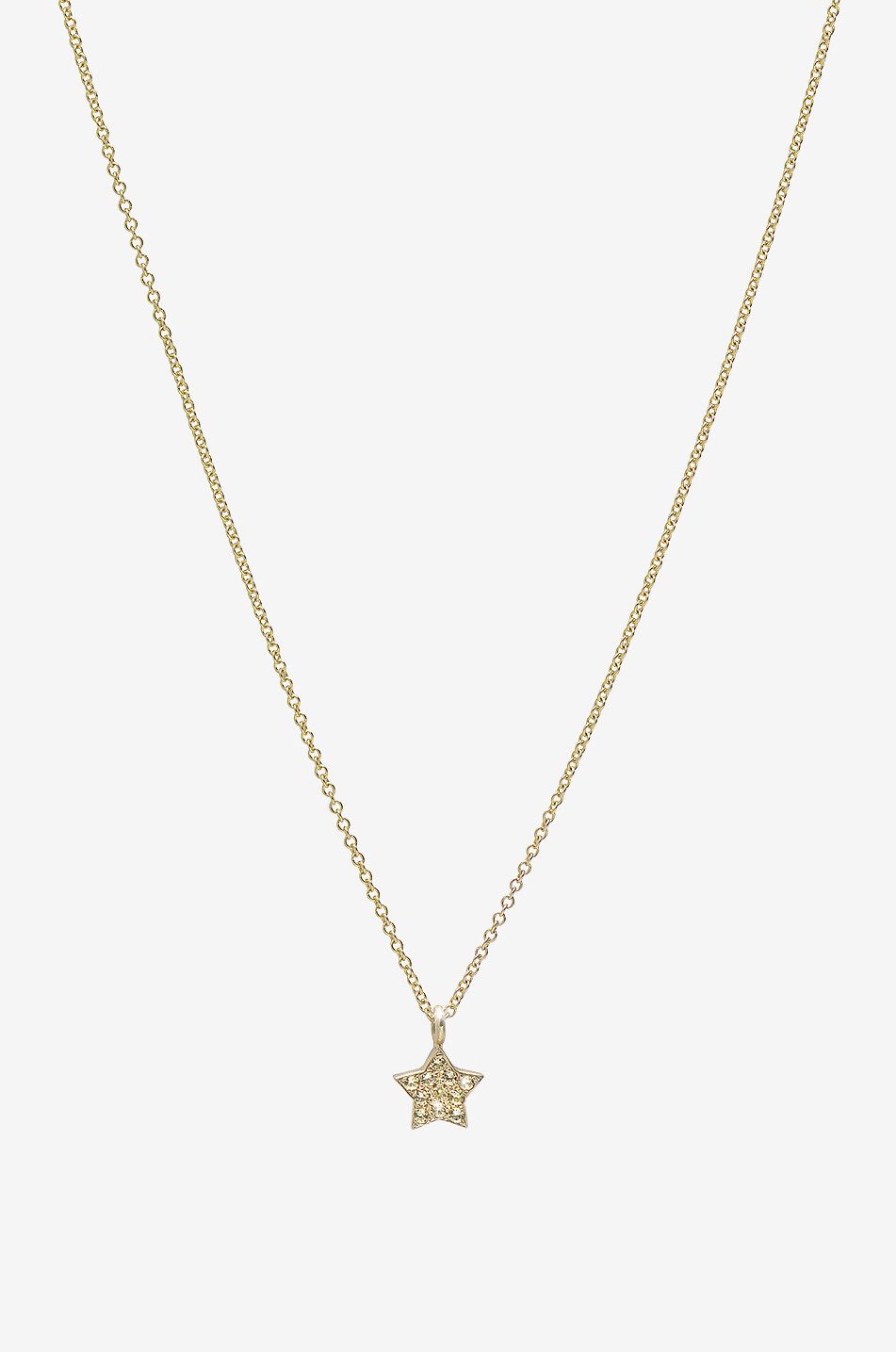 Goldhalskette mit Anhänger Mini Yellow Sapphire Star