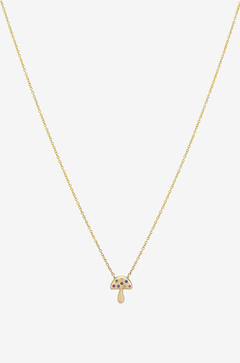 ROXANNE FIRST Collier en or à pendentif Mini Rainbow Sapphire Mushroom Femme MULTICOLORE 1