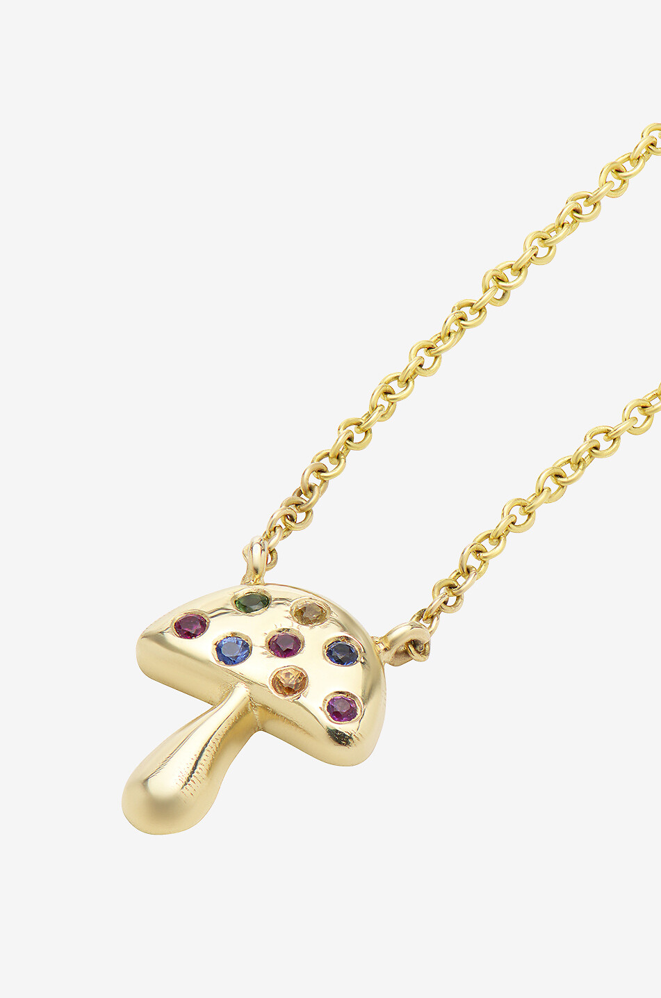 ROXANNE FIRST Collier en or à pendentif Mini Rainbow Sapphire Mushroom Femme MULTICOLORE 2