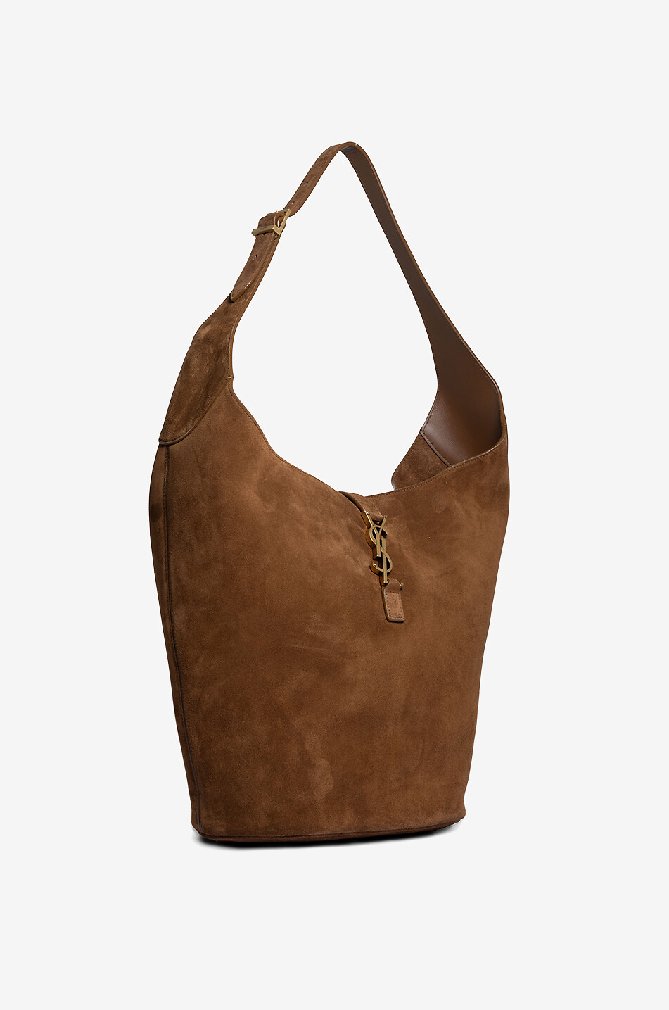 SAINT LAURENT PARIS Sac hobo en daim Le 5 à 7 Large Femme MARRON 2
