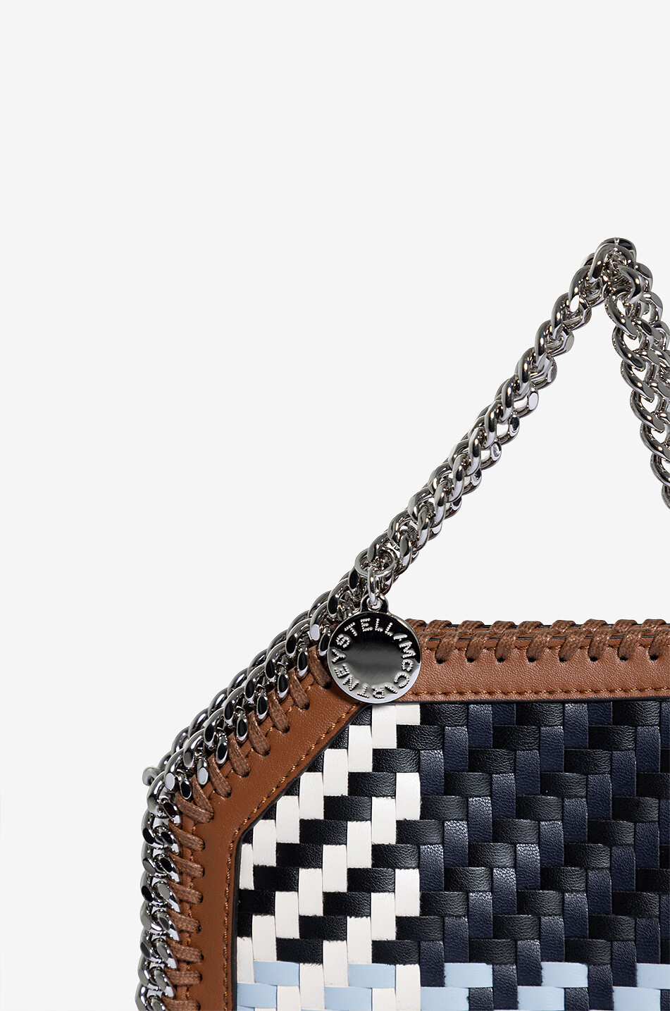STELLA McCARTNEY Falabella Mini woven faux leather tote bag Women BLUE 6