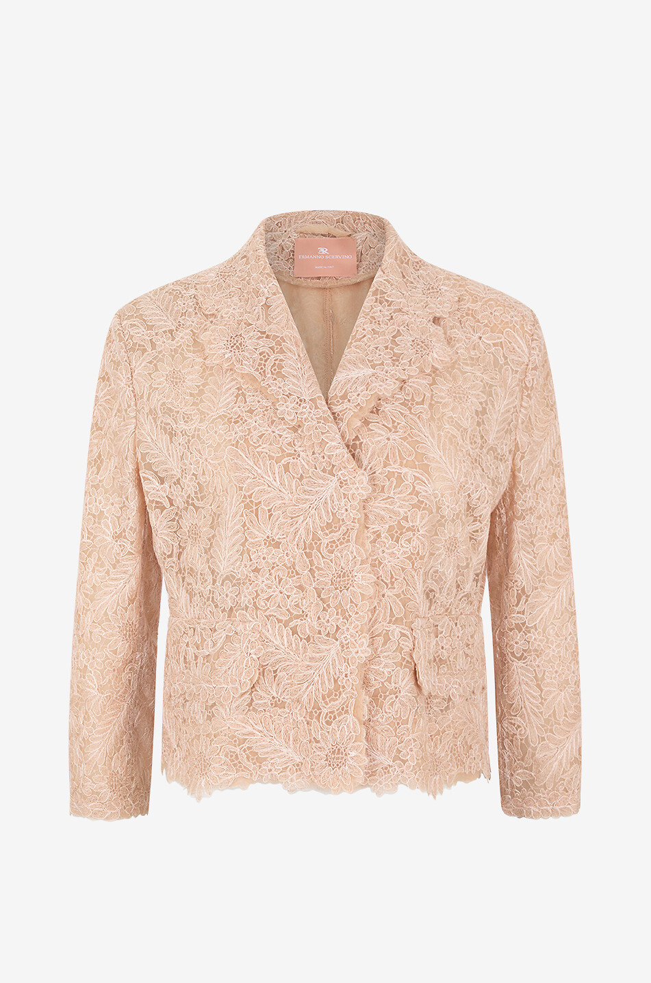 ERMANNO SCERVINO Veste tailleur en tulle et dentelle Femme BEIGE 1