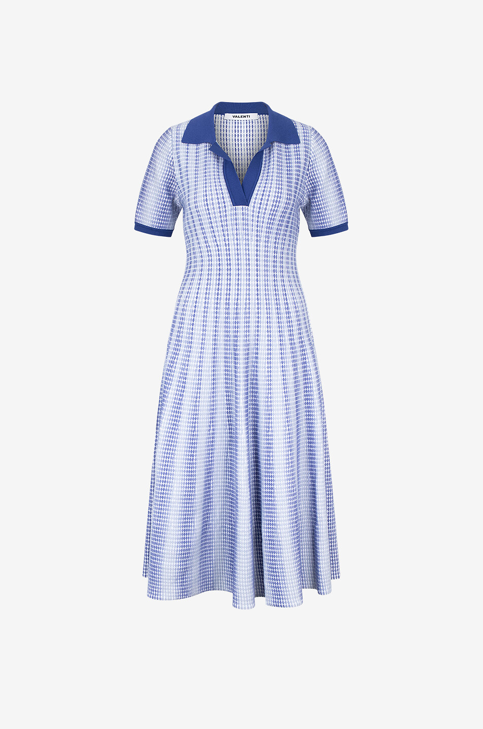 Altese jacquard knit midi polo dress