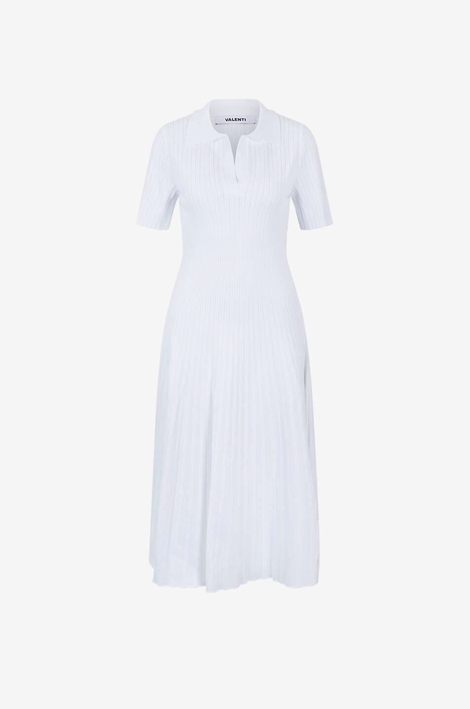 ANTONINO VALENTI Penchau ribbed knit midi polo dress Women WHITE 1