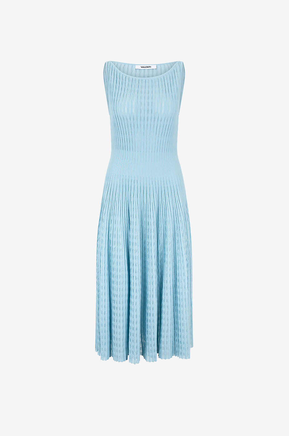 Isabela sleeveless openwork knit midi dress