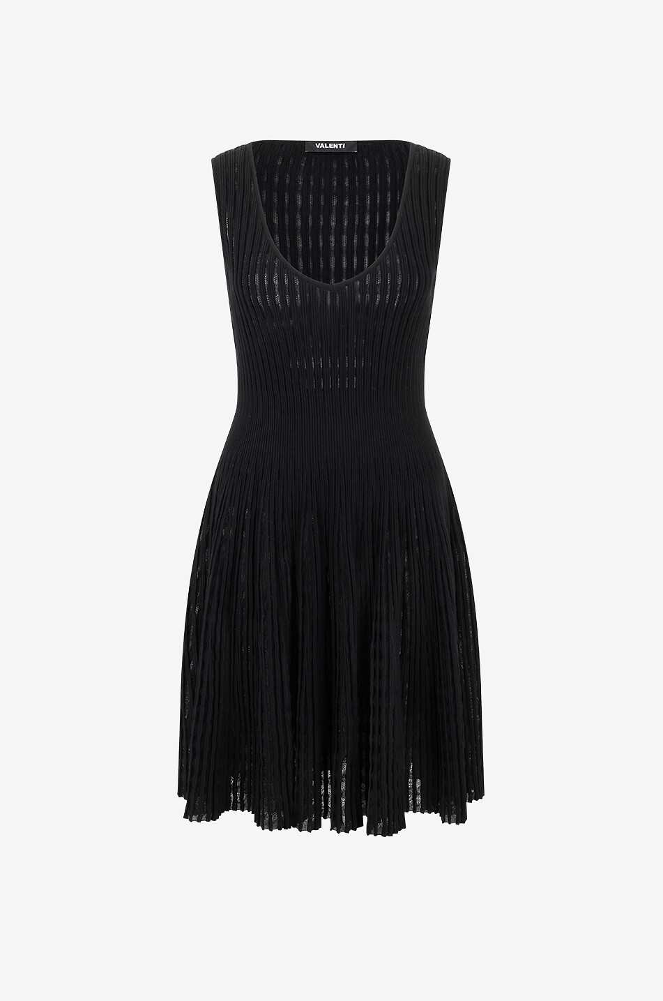 ANTONINO VALENTI O'Ahu short sleeveless openwork knit dress Women BLACK 1