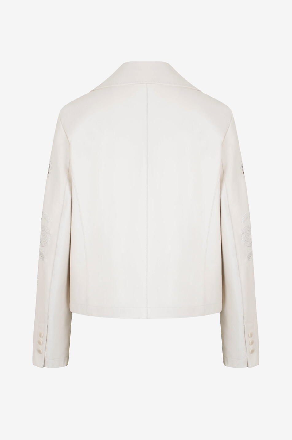 ERMANNO SCERVINO Embroidered nappa leather suit jacket Women WHITE 2