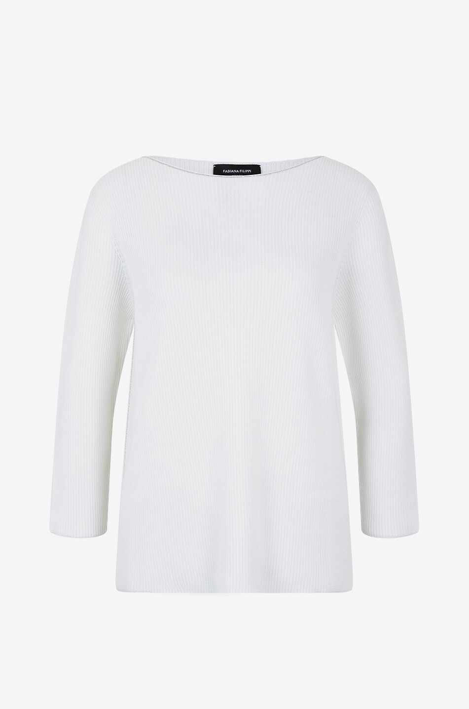 FABIANA FILIPPI Filo Diamanté ribbed boat neck wool and cotton jumper Women BEIGE 1
