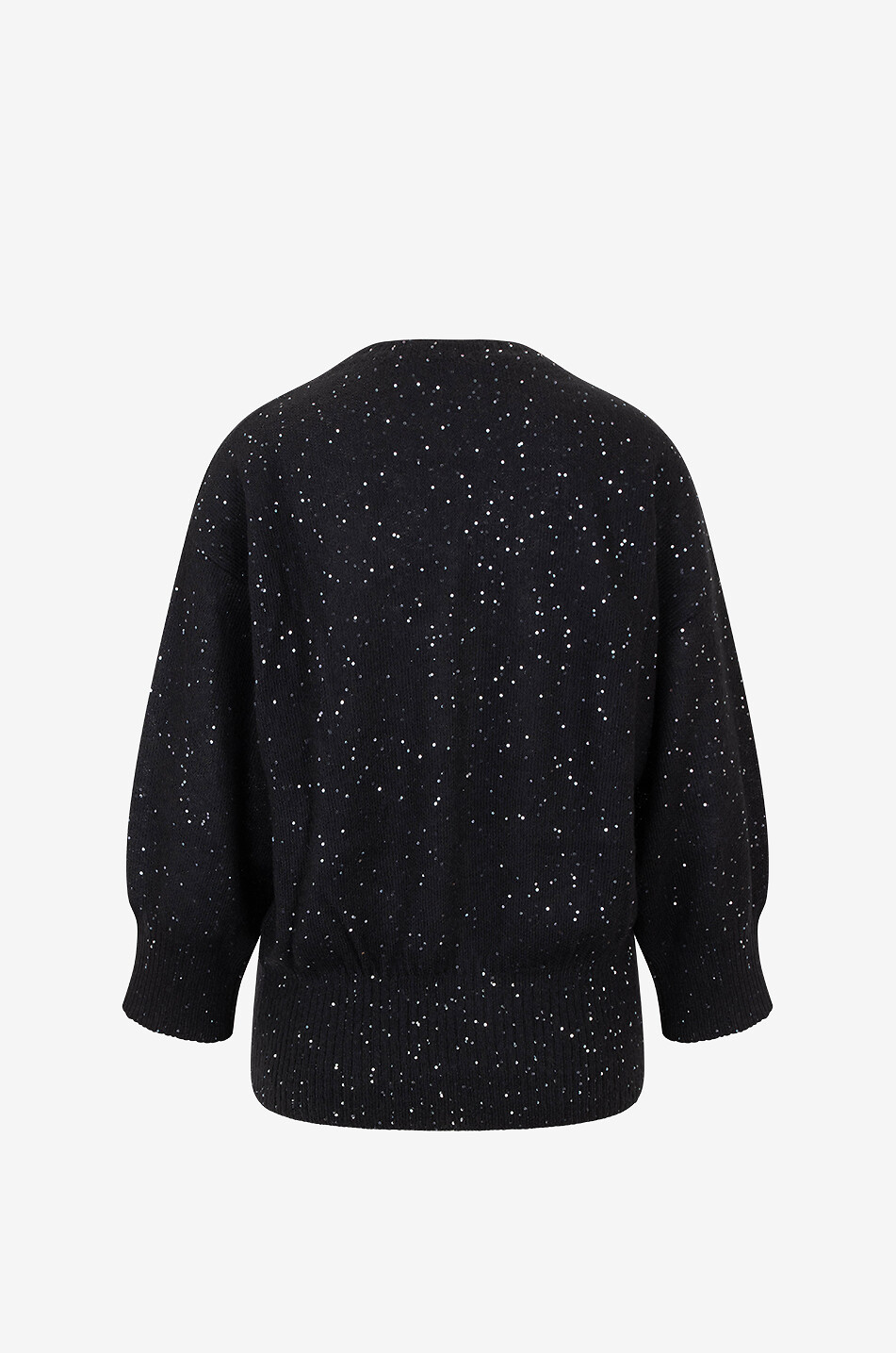 FABIANA FILIPPI Sequin-adorned mohair three-quarter sleeve jumper Women BLACK 2