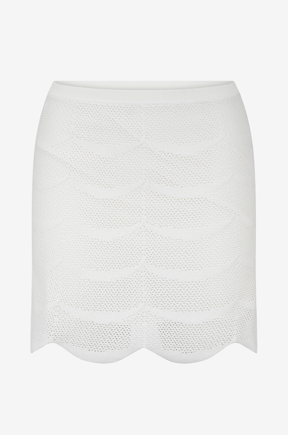 Minijupe en maille ajourée de coton et soie Crescent